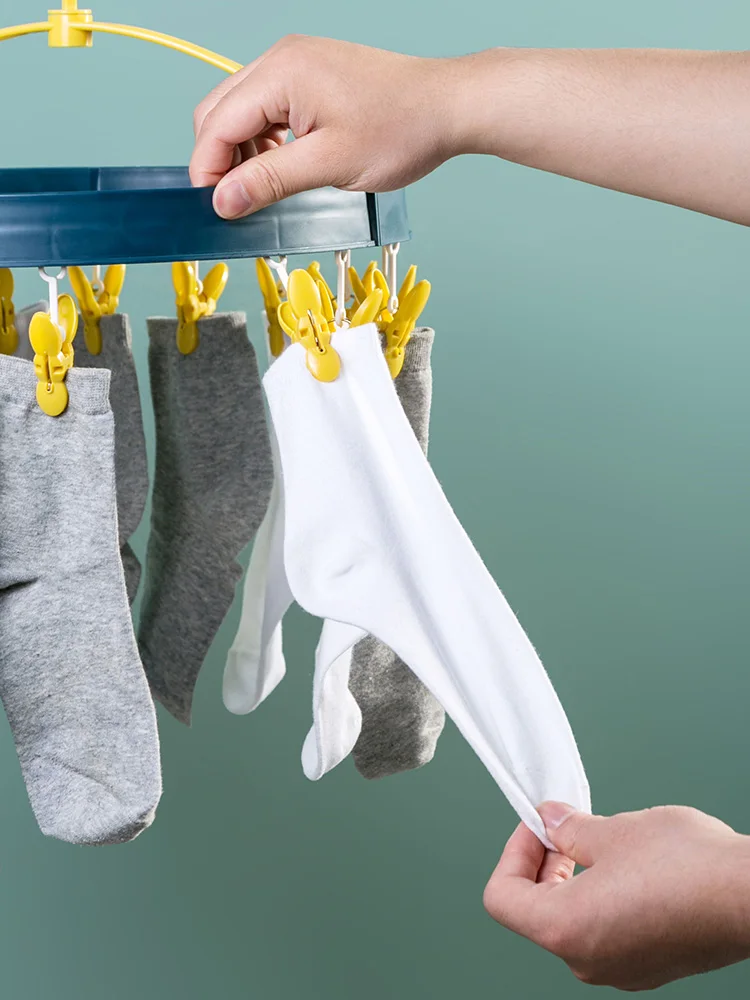 

Folding hanger 18 clip underwear drying hanger multifunctional clip underwear socks windproof drying hanger
