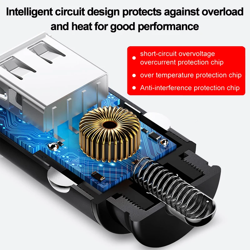 Автомобильное зарядное устройство с двумя USB портами 12 В 3 1 А|Адаптер питания| |