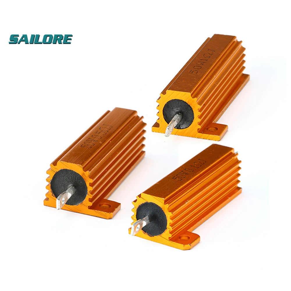 

RX24 50W Watt Power Cooling Metal Shell Aluminium Gold Resistor 1K 500R 300R 200R 150R 100R 12R 10R 8R 6R 5R 4R 2R 1R 0.5R 0.1R