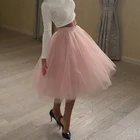 Женская плиссированная юбка-пачка, пятислойная фатиновая юбка для подружки невесты