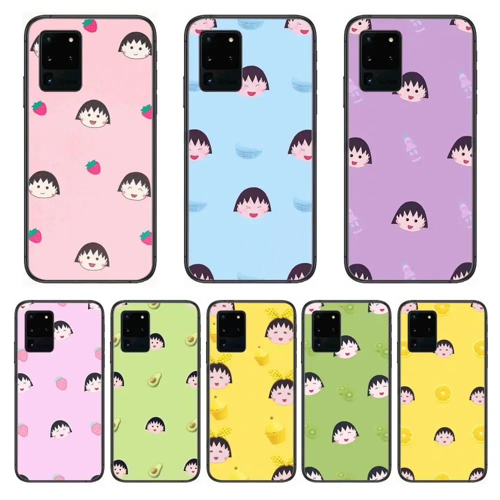Chibi Maruko тян Стильная футболка с изображением персонажей видеоигр в клеточку