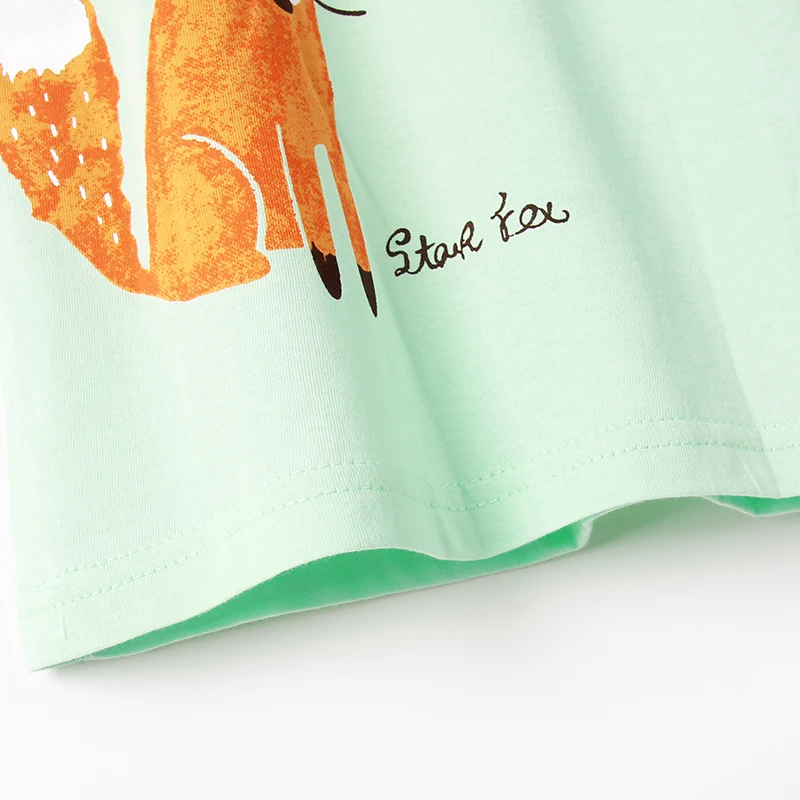 НОВЫЕ комплекты летней детской одежды модные с принтом лисы и кролика для