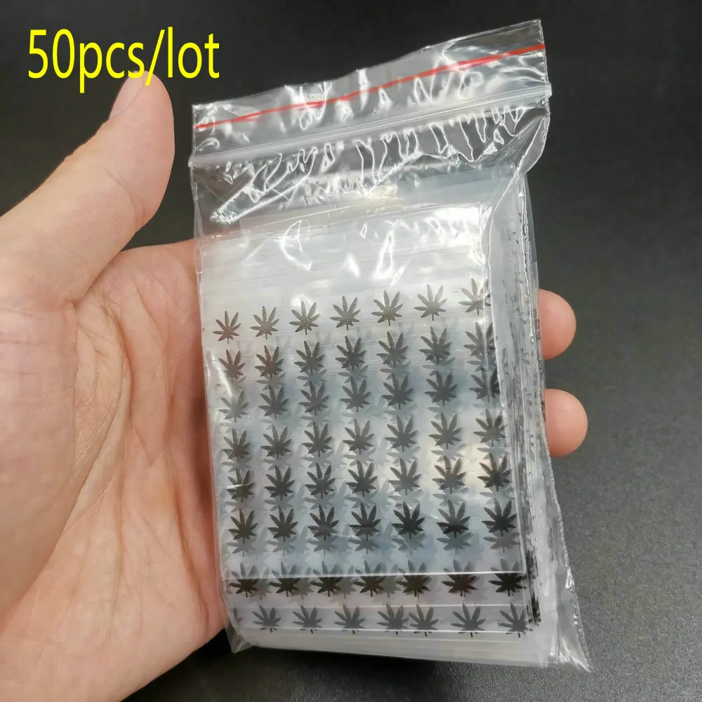 

Black Weed Printing Baggies Sealed Bags Polybag 6 X 7 Cm 50 Pcs/lot