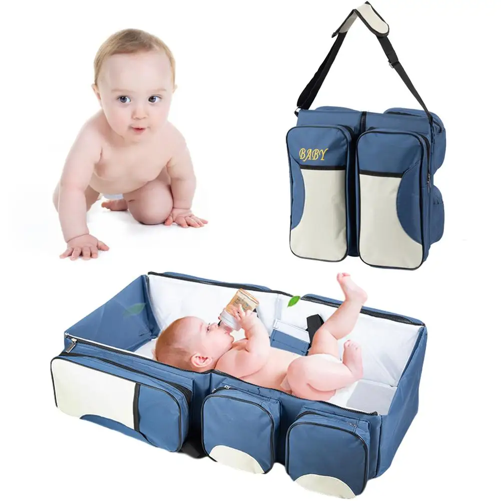 

Multifunction Baby Diaper Bag Tote Bed Crib Baby Sleeping Bag For Travel Bed Diaper Pad Stroller Organizer In Stock Dropship