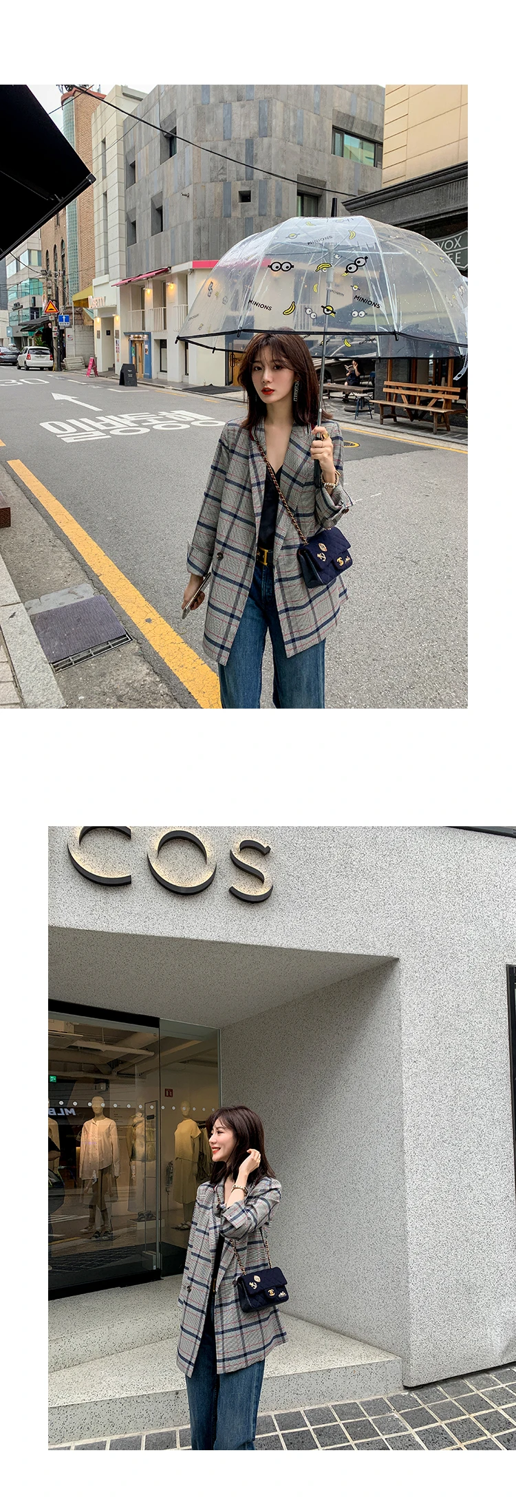 Women Winter Autumn Plaid Suit Jacket Female Coat Fashion Clothing Slim Blazer