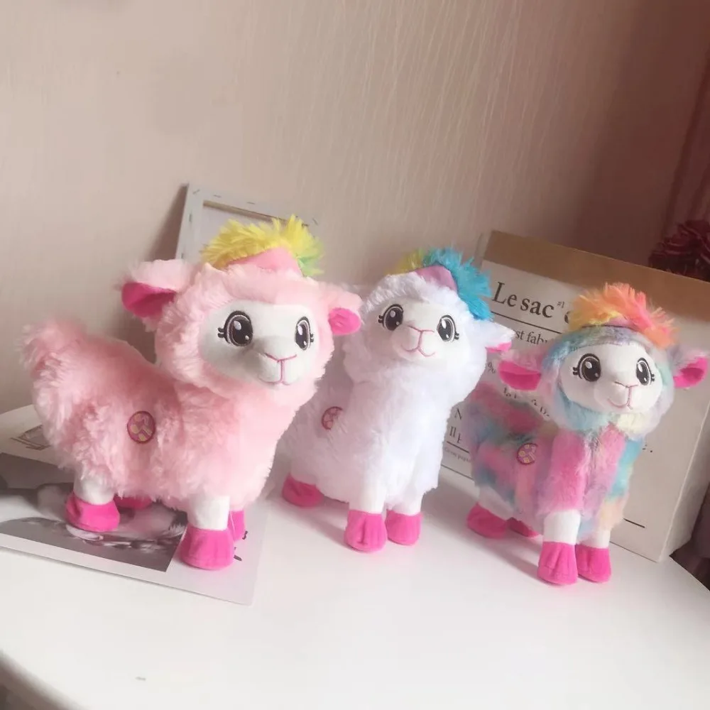 Дропшиппинг ZuruPets живая электронная Альпака плюшевая игрушка ходячая Альпака состаренная плюшевая игрушка кукла Радуга лошадь лама животные игрушки