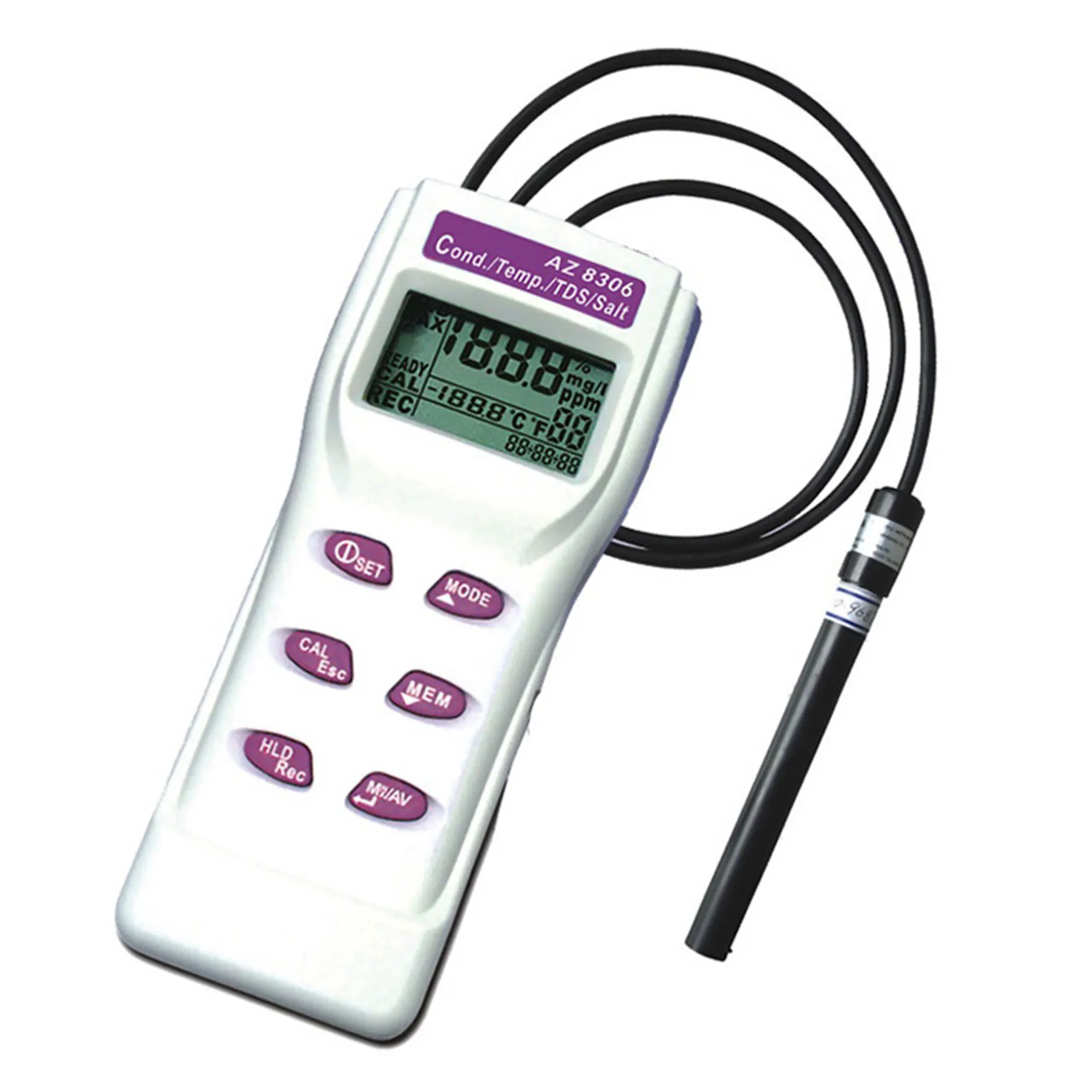 

AZ8306 Portable Conductivity Meter Multi Conductivity / TDS (Total Dissolved Solid) / Salinity and Temperature