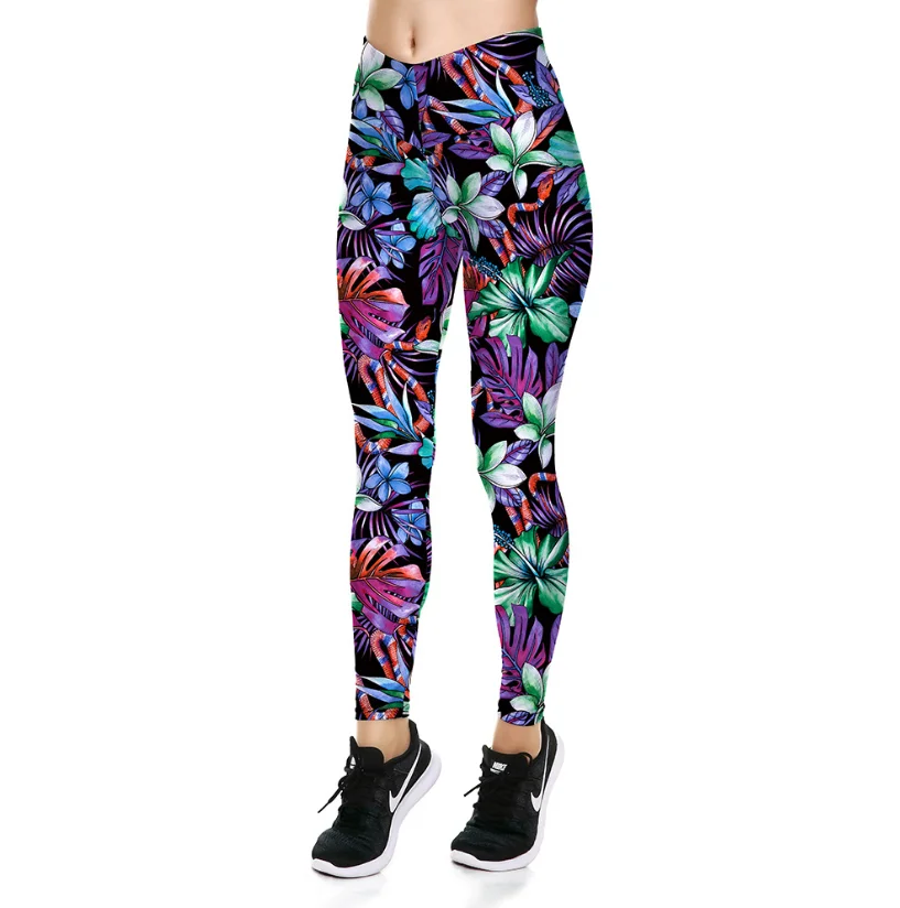 Пикантные для занятий спортом йогой модные леггинсы девочек принт из