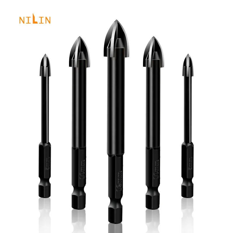 

1Pc Metal Bit 4-12mm Cross Triangle Drill Bit for Tile Concrete Brick Glass Ceramic Wood Metal Stone Ceramic Tile Drill Bit