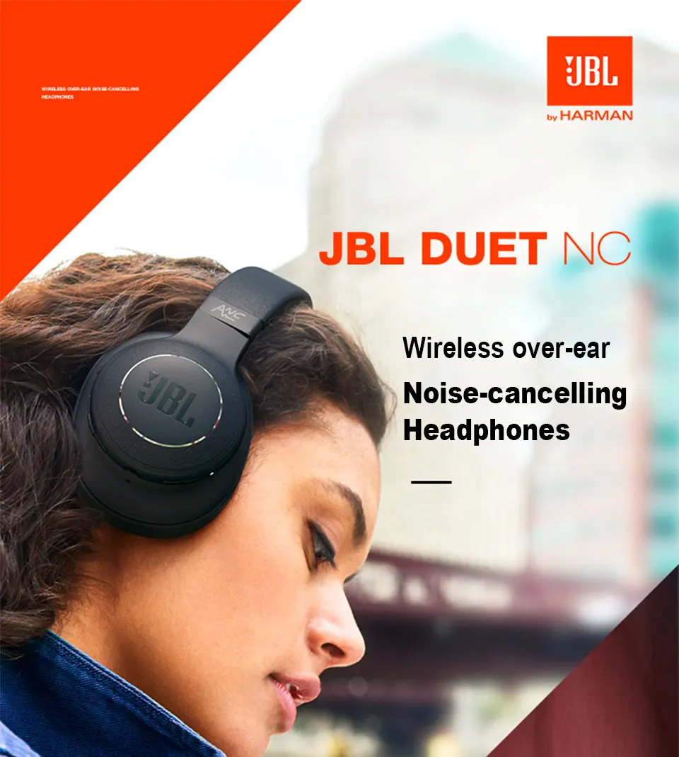 JBL Duet NC беспроводные Bluetooth наушники с активным шумоподавлением Быстрая зарядка 24 часа Время работы от аккумулятора спортивные наушники Спортивная гарнитура