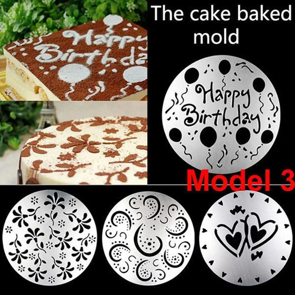 

4 Pcs/set Plastic Cake Stencil Flower Spray Mold Birthday Wedding Fondant Mold Tools Decoration Molds Party Diy Cakes Baker A8Z7