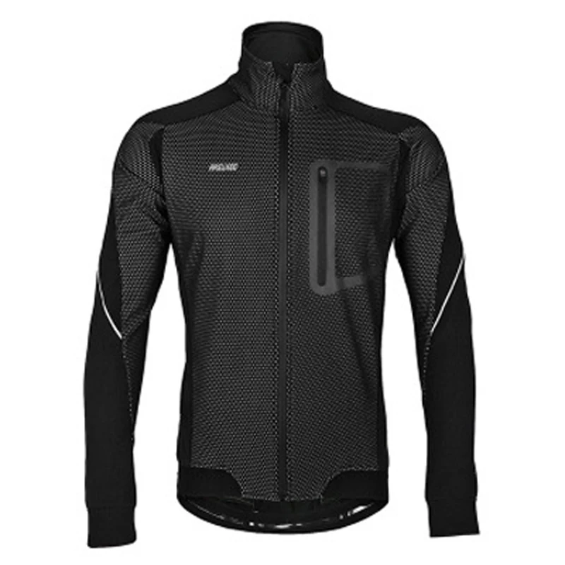 ARSUXEO теплые куртки для велоспорта, зимние мужские куртки для велоспорта MTB, велосипедная куртка и штаны, комплект для бега на велосипеде, ветрозащитная трикотажная одежда - Цвет: Jacket NO 04