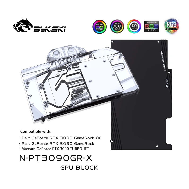 

Bykski GPU Water Block For Palit RTX 3090 GameRock OC / Maxsun RTX 3090 Graphic Card Radiator,VGA Cooler Heat Sink,N-PT3090GR-X