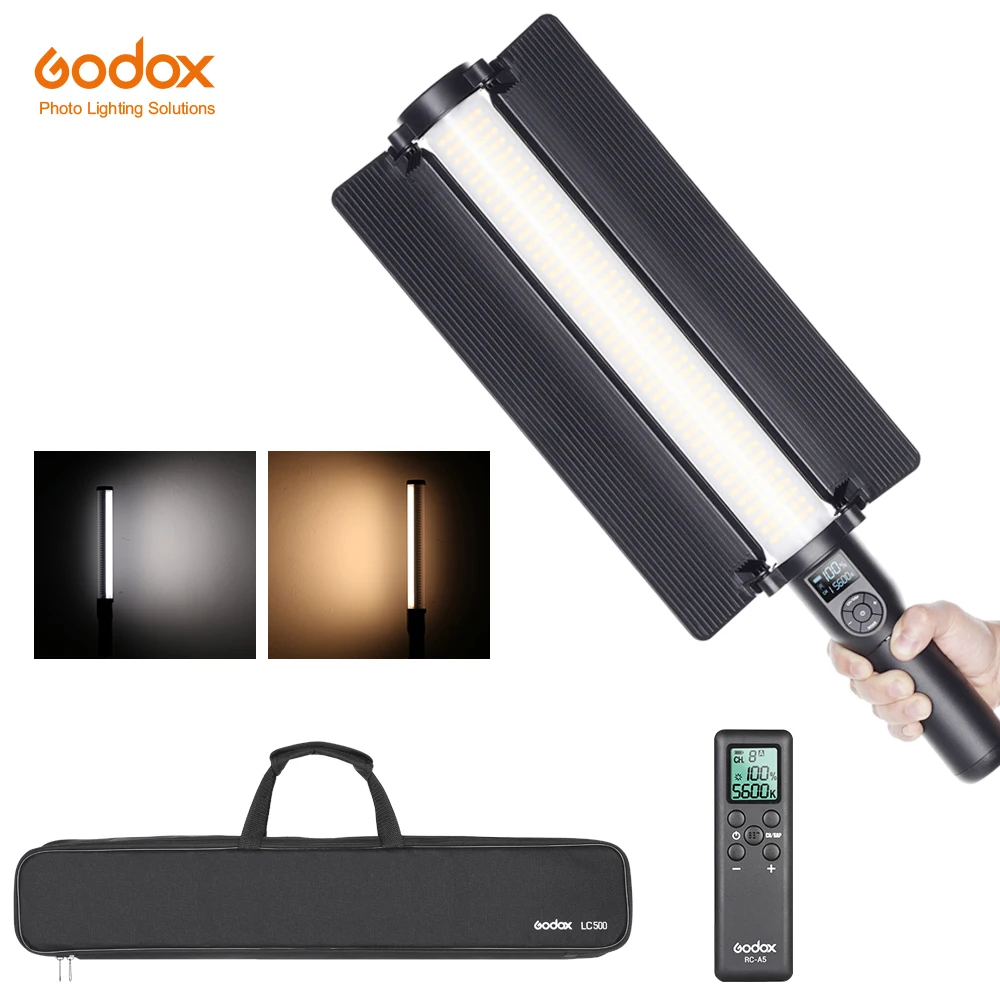 Светодиодный светильник Godox LC500 3300K 5600K с регулируемой ручкой встроенный