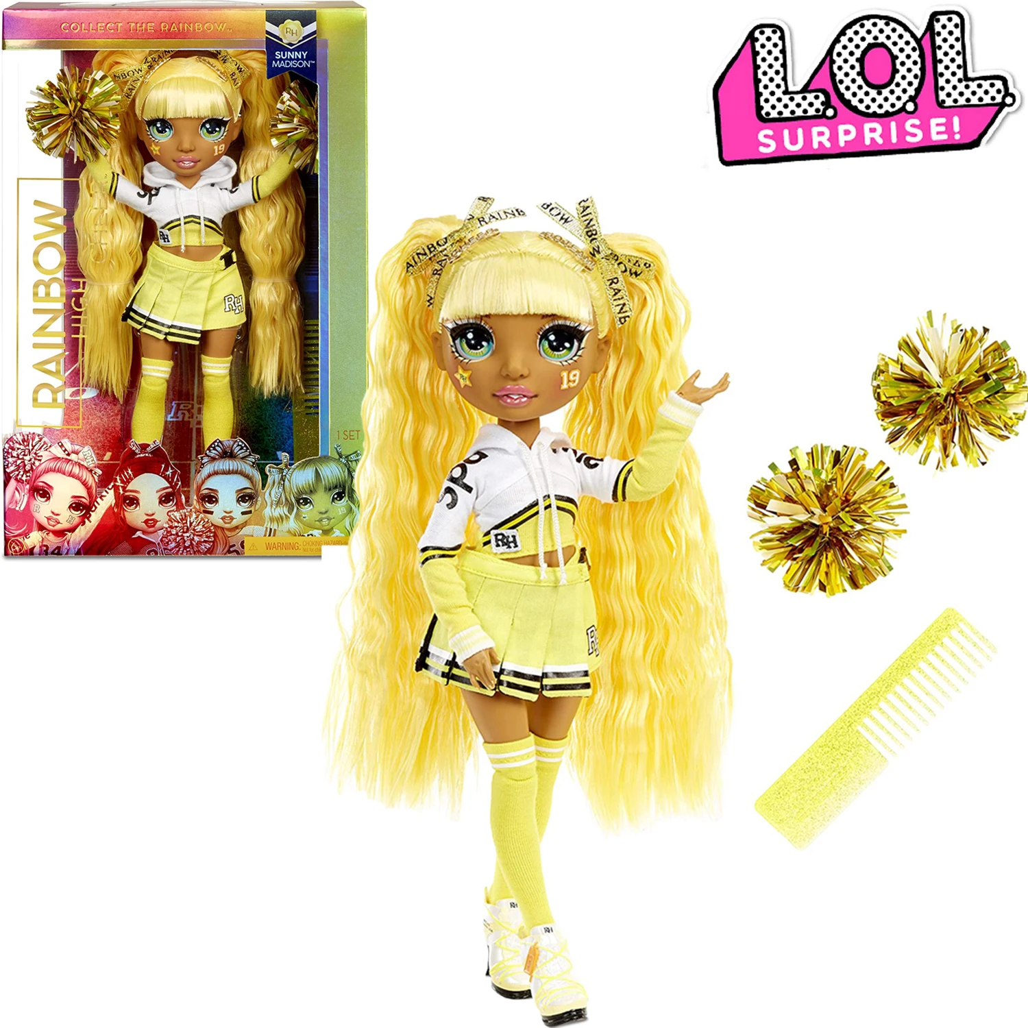 

11 дюймов радужная высокая радуга Sunny Madison желтая модная кукла чарлидинг Lol сюрприз куклы игрушки для девочек детские игрушки