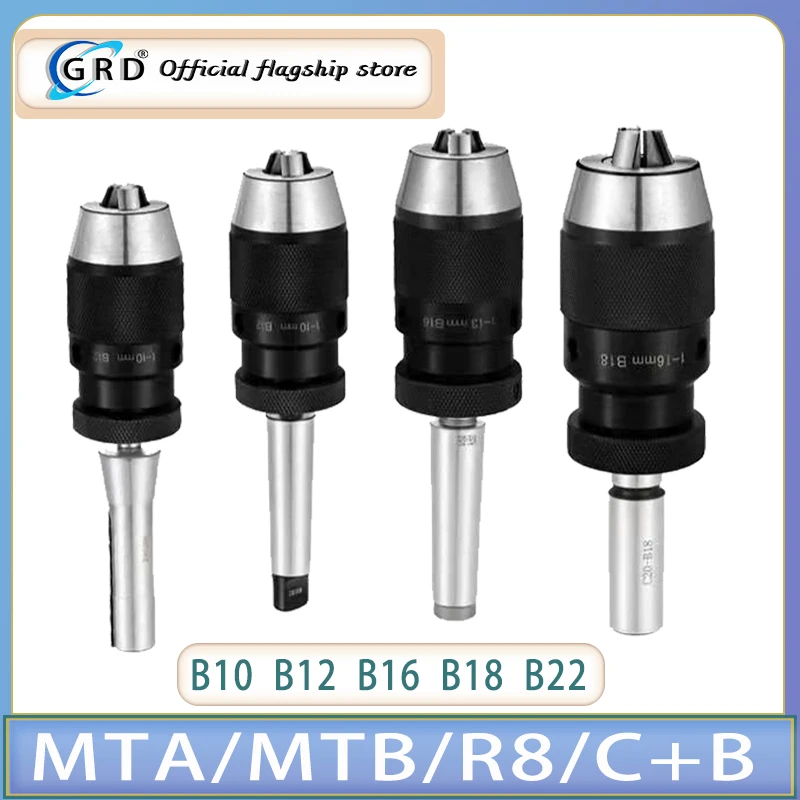 

Mohs drill chuck MT1 MT2 MT3 MT4 MT5 R8 C10 C12 C16 C20 B10 C20 CNC lathe drilling machine self tightening drill chuck