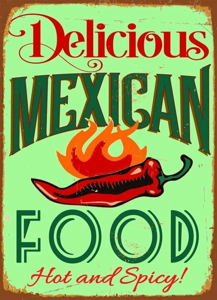 

MEXICAN FOOD Vintage Retro Metal Tin Sign Metal Signs Plaque Garage Wall Decor A4