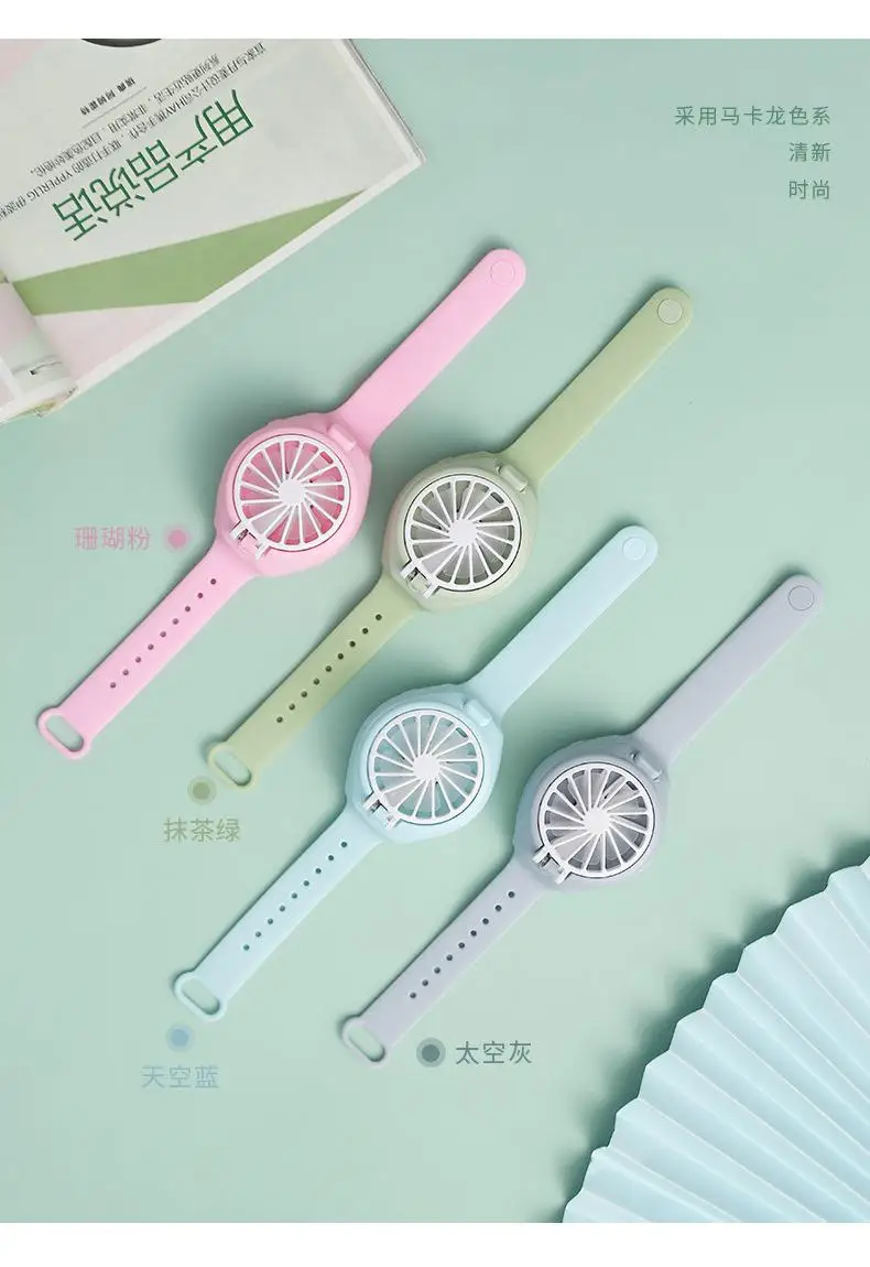

Creativity Mini fan 3 wind Electric Portable Originality Charging Cable Speed Portable USB Air Cooler Watch Fan Outdoor Handheld
