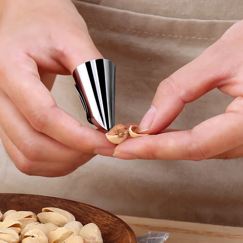 

Stainless Steel Bean Peeler Nut Sheller Peeling Tool Multi-function Vegetable Cutter Finger Nail Protector Kitchen Gadgets