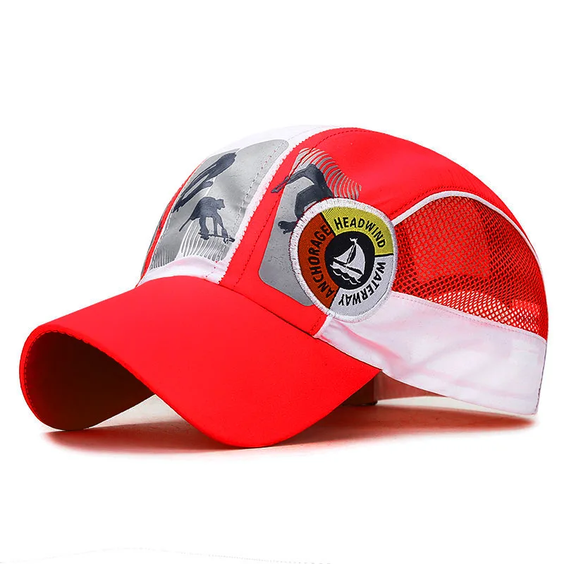 

2020 Waterproof Quick Drying Fabric Summer Cap Children Girls Boys Unisex Mesh Cap Running Hat Bone Breathable Snapback Hats