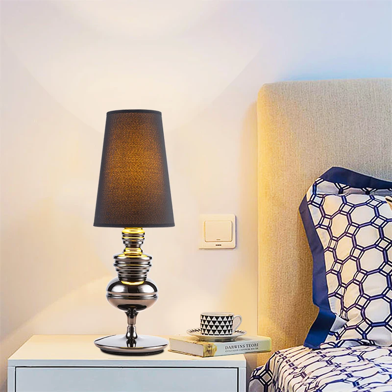 Современная настольная лампа для спальни, черная, белая, Золотая прикроватная Настольная лампа E27, Италия, столешница, светильник для гостин... от AliExpress RU&CIS NEW