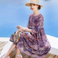 2021 new spring summer women two pieces dresses vintage mesh floral embroidery dress elegant a line bodycon party vestid