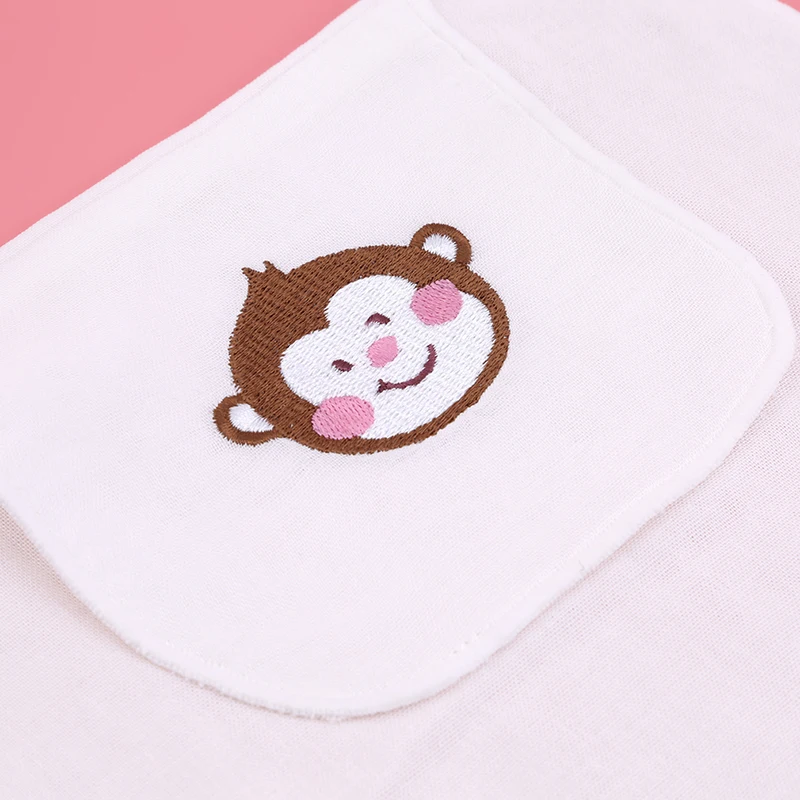 

Double Layers Baby Sweat Towel High Quality Infant Soft Back Dry Wipe Cloth Cute Cartoon Printed Baby Back Gauze Absorb Towels