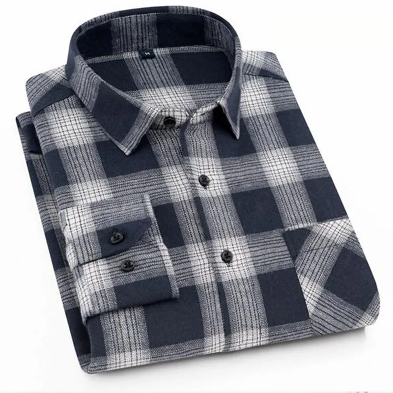 Men Long Sleeve Grind Plaid Printed Casual Shirts Mixed Color Comfotable Breathable Single Breasted Vestido Cloth | Мужская одежда