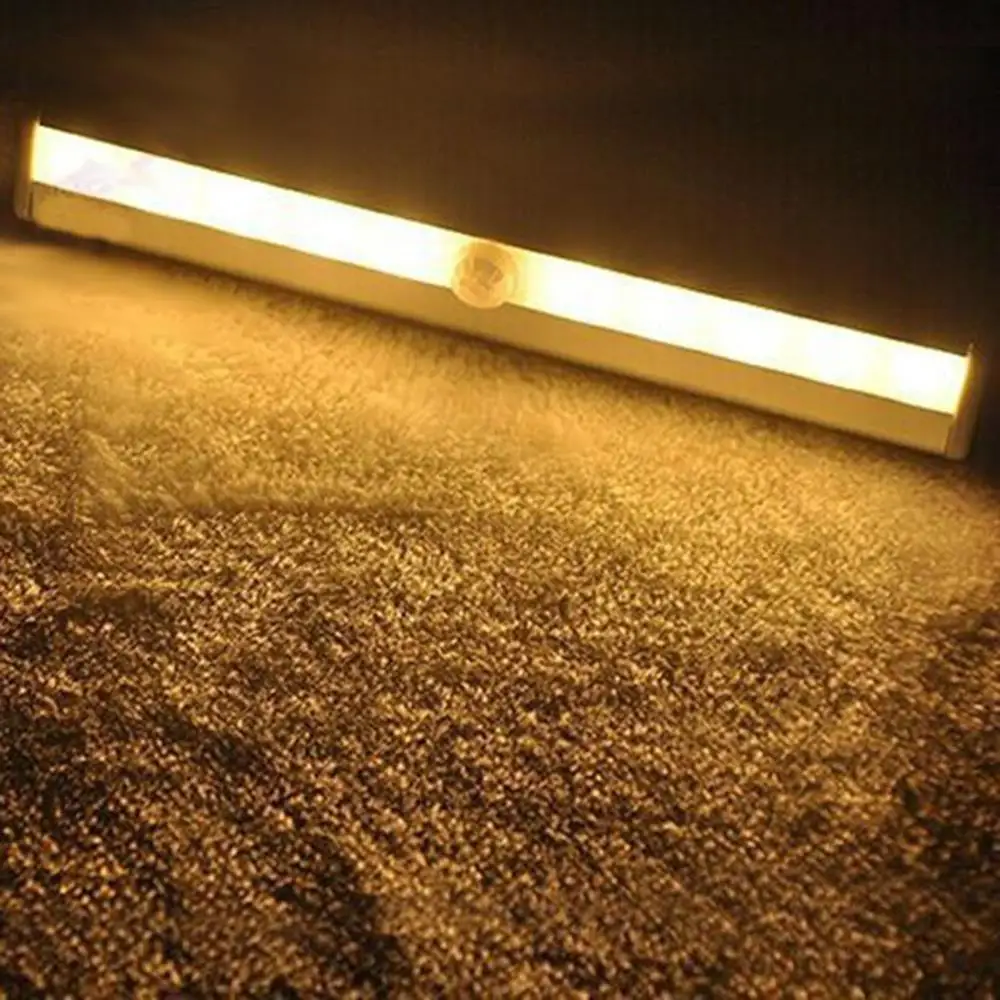 

Портативный сенсорный светильник для лестницы, гардероба, 10 светодиодов, супер яркий ночсветильник, шкаф, ящик, Пассивный инфракрасный датч...