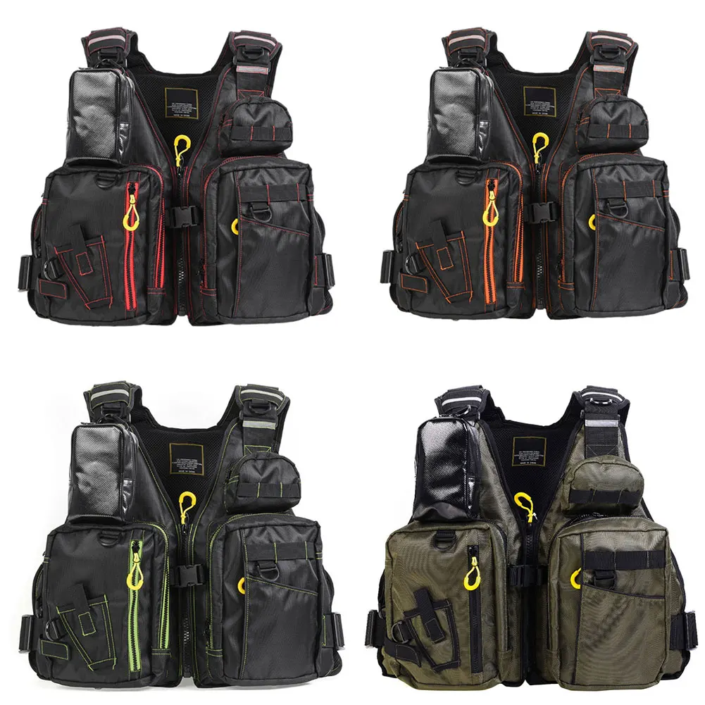 

Adjustable Life Jacket Outdoor Sport Fishing Vest Men Vest Respiratory Utility Fish Vest Survival Travel Photography Mesh Vest