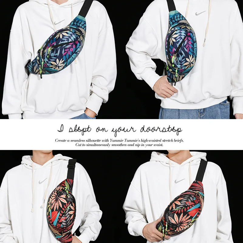 

IKE MARTI New Women Holographic Waist Bag Crossbody Bag Fashion Chest Bag Sport Run Phone Purse Multifunction Belt Bag Men