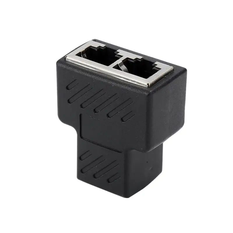 

1 To 2 RJ45 Splitter Network Adapter Connector Split Cable Network Extender Extension Connector Ethernet LAN Double Ports Plug