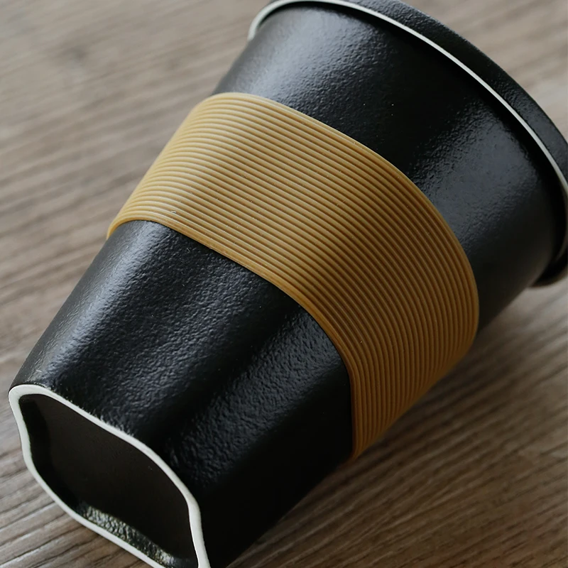 Портативная керамическая кофейная кружка для путешествий белые скандинавские