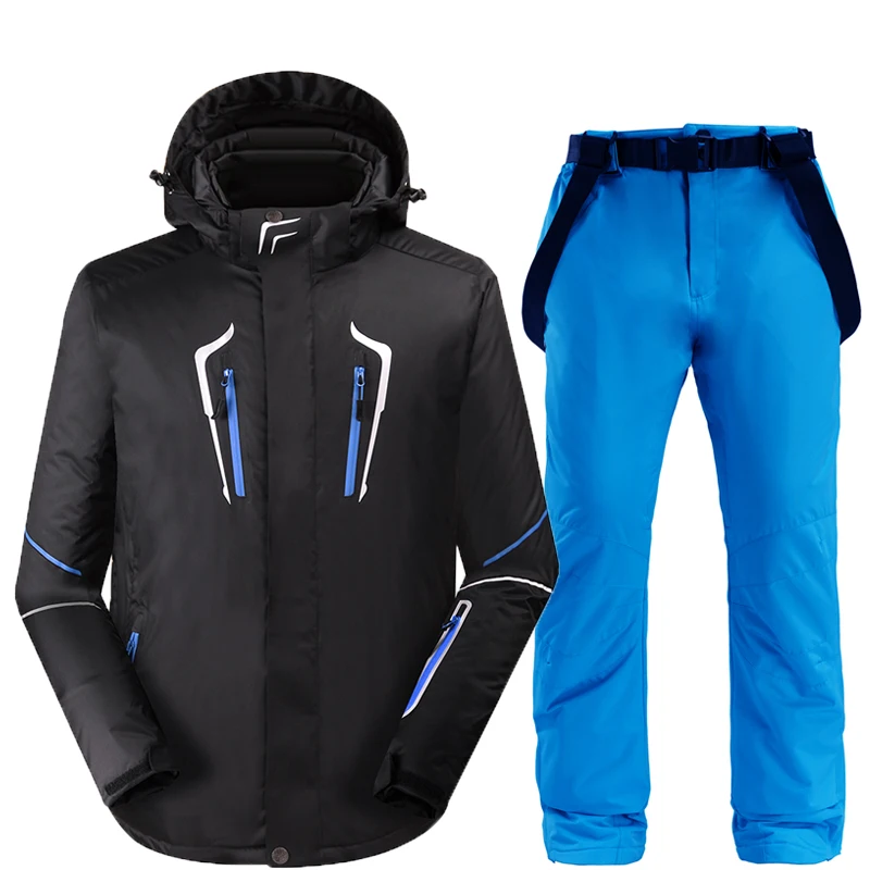 Брендовый лыжный костюм для мужчин зимний комплект одежды толстая
