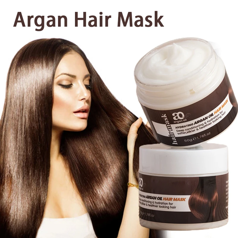 

50ml Long Hair Mask Hydrating Argan Oil Treatment Conditioner Deep Conditioning for Dry Damaged Color Treated Hair Care