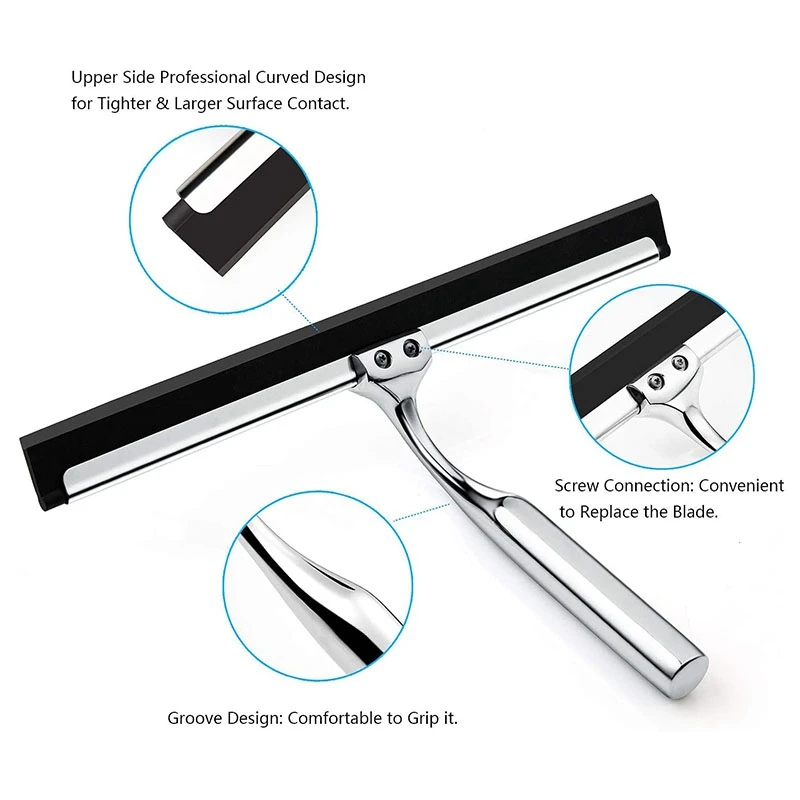 

Shower Squeegee, Shower Squeegee No Drilling Shower Squeegee,Silicone Replacement Lip for Bathroom, Mirror, Car Windows