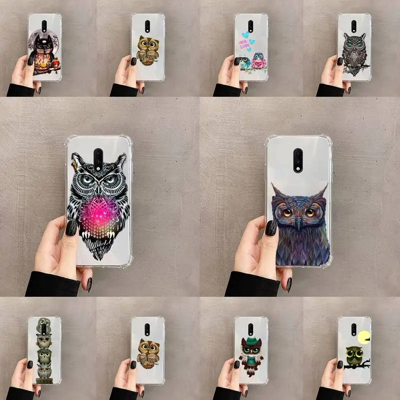 

Animal Owl art cool cute Phone Case Transparent For OnePlus MEIZU MEITU M 7 8 9 16 17 T PRO XS moible bag