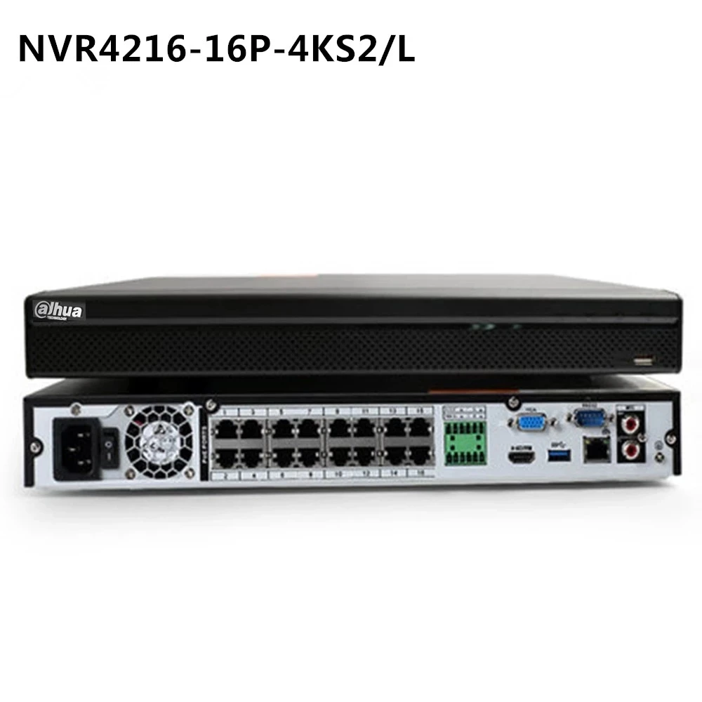 Оригинал Dahua NVR4208-8P-4KS2/L 8ch с 8 портов PoE NVR4216-16P-4KS2/L 16ch 16 4 к NVR 1U Сетевой Видео