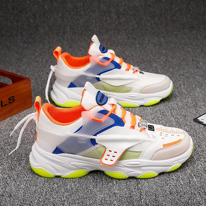 

Мужские кожаные кроссовки с высоким верхом, разноцветные удобные уличные кроссовки разных цветов, на резиновой подошве, для молодежи