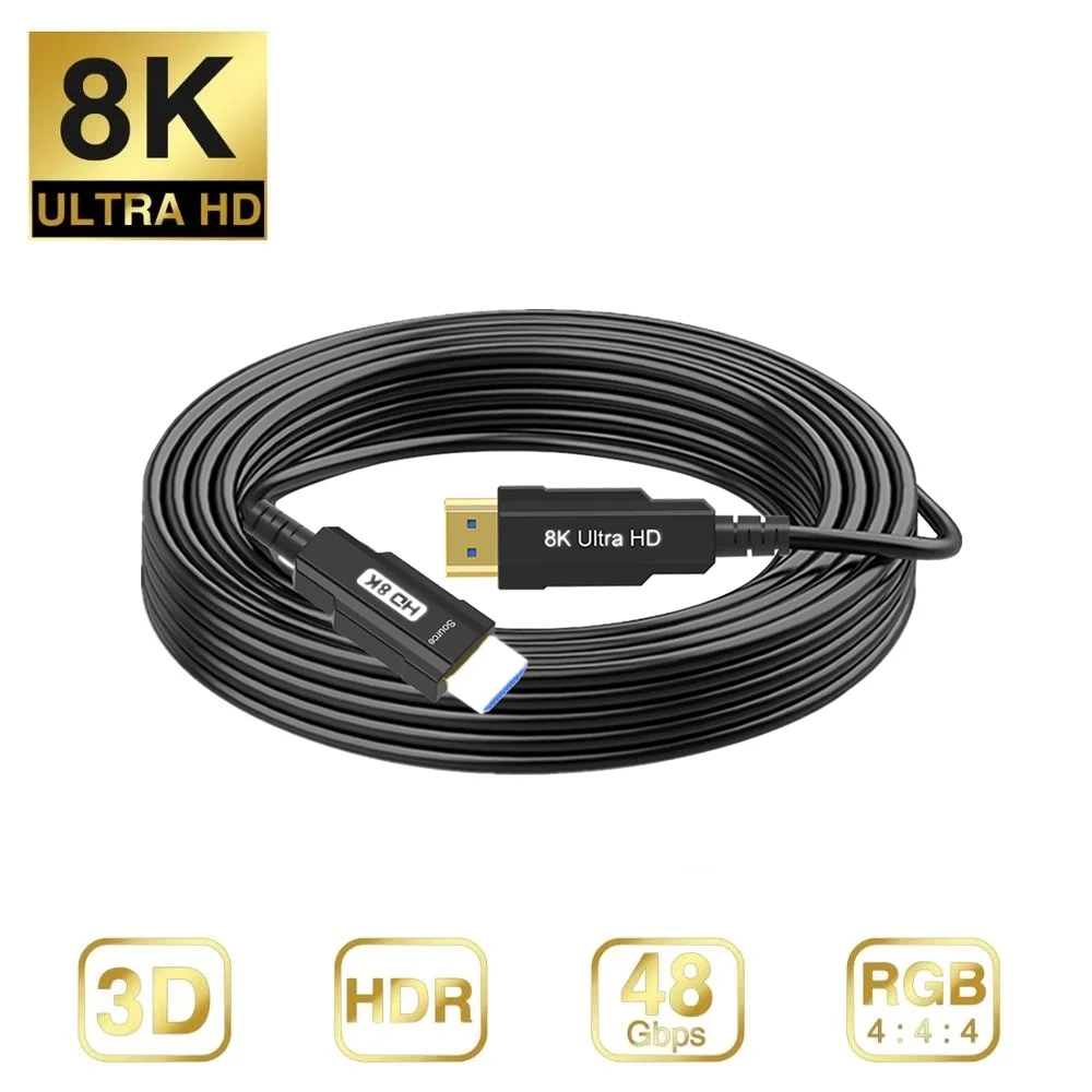8 к углеродное волокно совместимому с HDMI 2 1 оптоволоконного кабеля 8K @ 60 Гц 4K 120