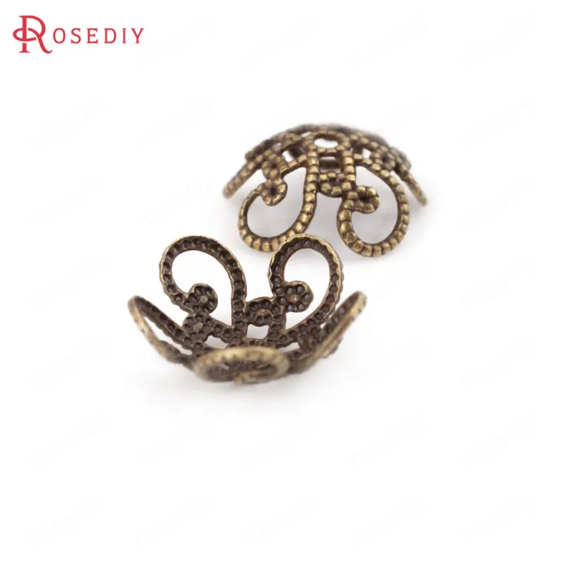 Wholesale 10*4.5mm 24K Champagne Gold color Flower Brass Bead Caps High Quality Diy Findings Accessories(JM3830) | Украшения и