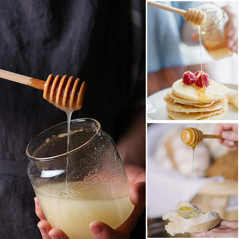 100 шт./упак. медовая палочка для смешивания ручка ложка практичный из дерева