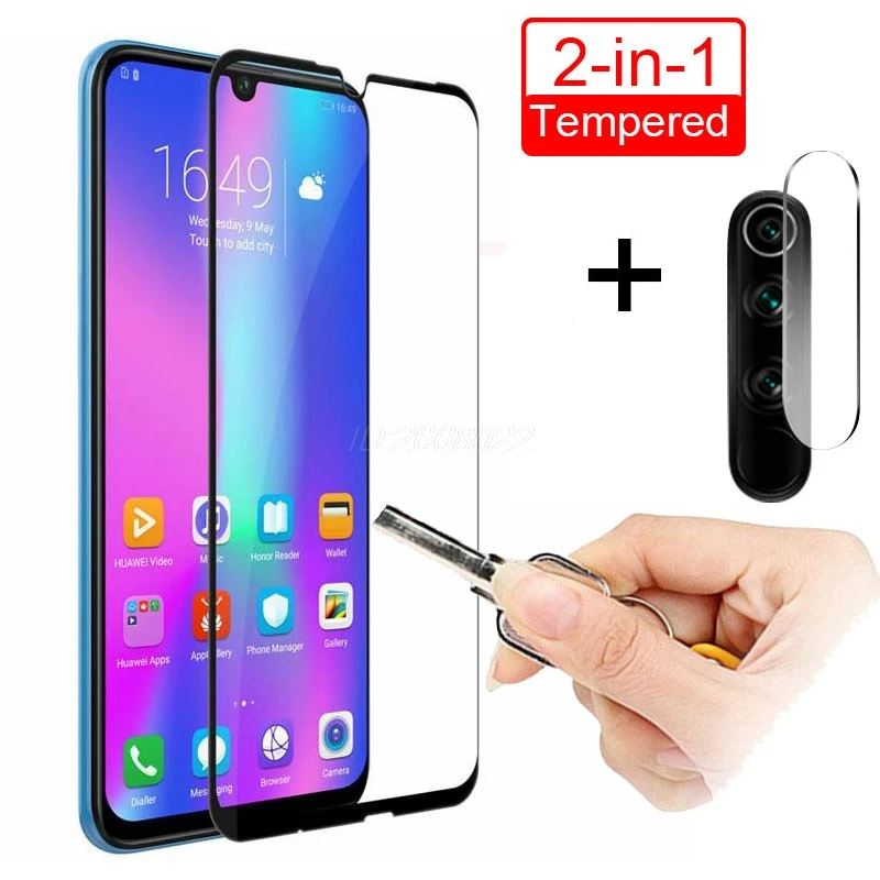 2 в 1 объектив камеры Glas для huawei Honor 10 Lite 20 V20 V10 Защита экрана 9 8 V9 Play 8X Защитная
