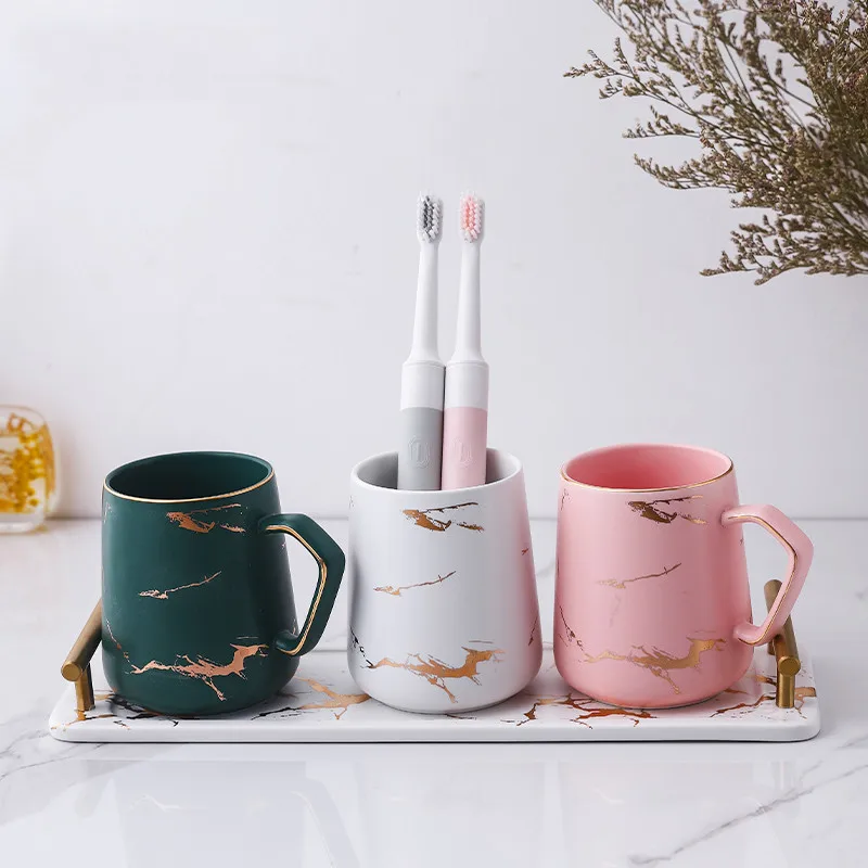 

Bathroom Ceramic Soap Dispenser Lotion bottle Home hand sanitizer Storage Portable shampoo bottles Ceramic Mouthwash Cup Couple