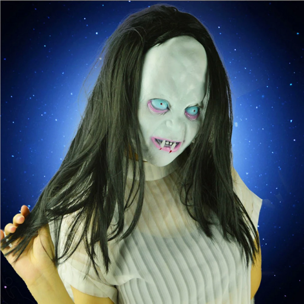 2019 New Halloween Mask Funny Horror Witch Female Ghost Belt Movie Photo Props Latex Bar Dance Party | Дом и сад