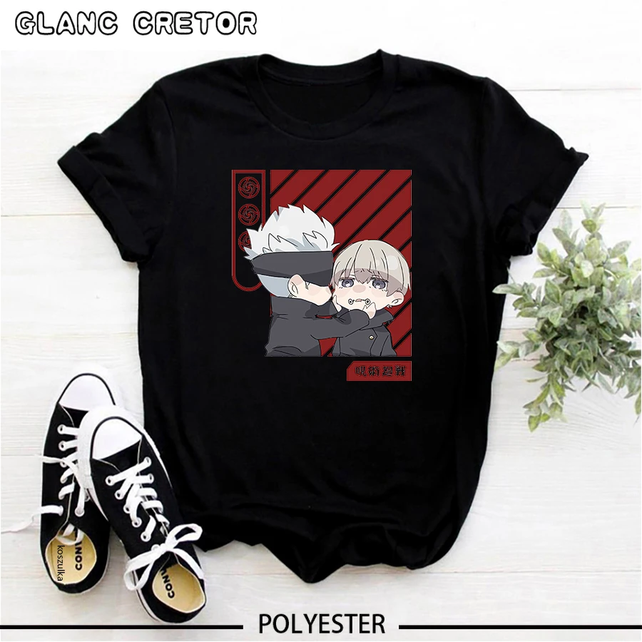 

Harajuku Casual Unisex Satoru Gojo Tshirts Jujutsu Kaisen T-Shirt Summer Women Anime Toge Inumaki Bonito Flakes Tshirt Fashion