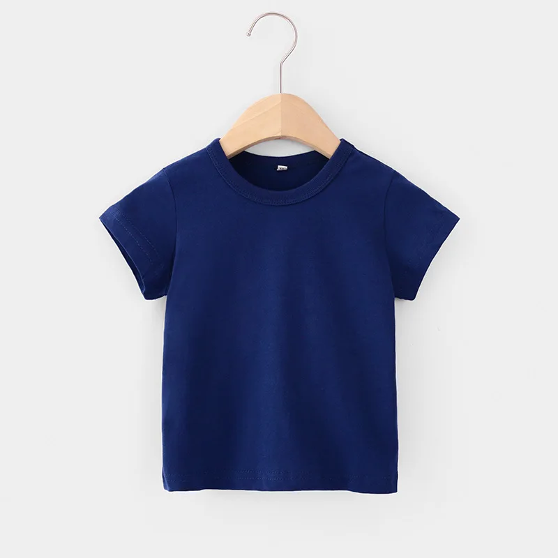 

Pure cotton short-sleeved T-shirt 2021 Korean version of children's clothing top solid color sports bottoming shirt t-shirt TZ30