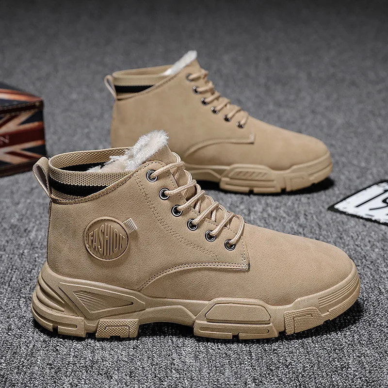 

New Snow Boots Protective Wear-resistant Sole Man Boots Warm and Comfortable Winter Walking Boots Work Shoes Men Platform Boots