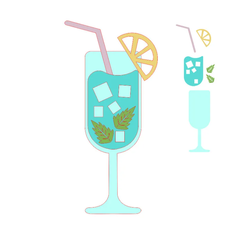 Лимонный Напиток чашки металла резки Скрапбукинг Крафтовая окраска трафарет