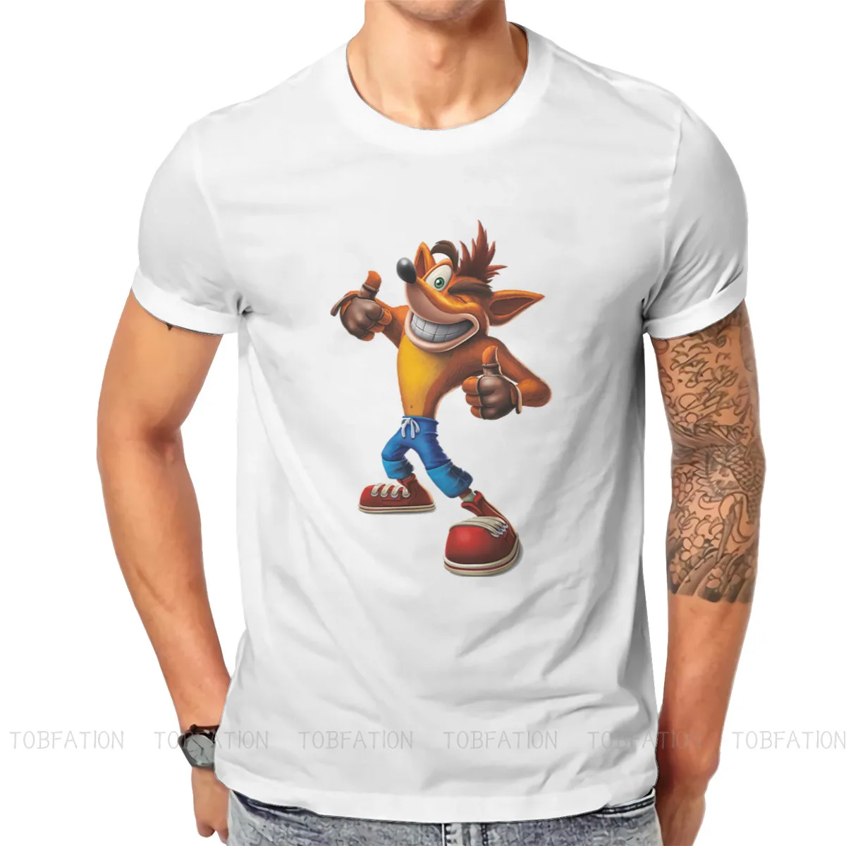 

Crash Bandicoot Wolf Video Game Good Job TShirt Men Alternative Loose Harajuku Crewneck Cotton T Shirt 2020